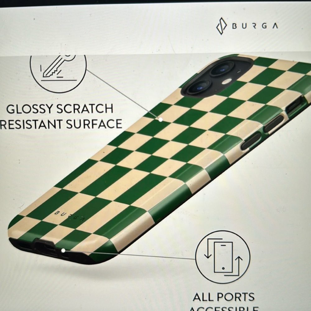 BURGA - tough mag safe `Ivy League’ IPhone 12 Pro Case and shatter glass guard